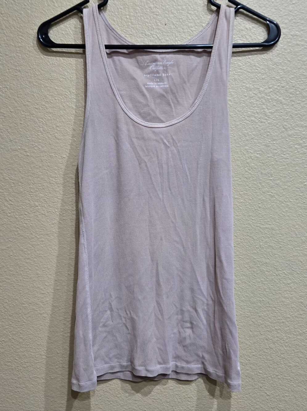American Eagle Outfitters Pale Pink Ribbed Tank Top